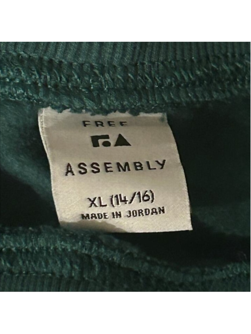 Free Assembly Boys XL 14/16 Colorblock Fleece Jogger Pants Green Navy - Picture 4 of 4